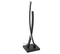 Eglo LED Table lamp Alboraya, Minimalist Bedside lamp, Decorative Living Room and Bedroom Lighting, Black Metal and White Plastic, Warm White