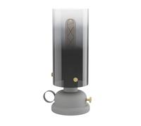 Eglo LED Table Lamp Gargrave, Table Light in Oil Lamp Design, Living Room Lamp Made of Metal in Grey and Brass with Smoke Glass, Bedside Lamp with E27 Socket