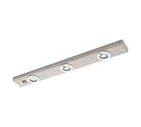 Eglo LED Under-Cabinet Light KOB LED | 3-Light Kitchen Cabinet Lamp in Silver Metal, Kitchen Light with Rocker Switch, warm white LED Kitchen Lighting