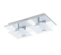 Eglo LED VICARO WL/DL/2 Chrome Wall and Ceiling Light Frosted/Clear 93312 E