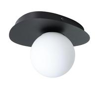 Eglo LED Wall lamp Castrivido, Bathroom Mounted Light, Metal Black with White Glass Globe, Includes Warm G9 Bulb, IP44 Rated