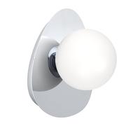Eglo LED Wall lamp Castrivido, Bathroom Mounted Light, Metal Chrome Vanity Light with White Glass Globe, Includes Warm G9 Bulb, IP44 Rated