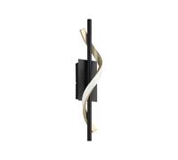 Eglo Conaprato Black & Brushed Brass Modern Wall Light Black One Size
