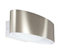 Eglo LED Wall Lamp Maccacari, Single-Light Wall Sconce, Minimalist Indoor Wall Spotlight Made of Aluminium, Steel and Plastic, Living Room and Hallway Lamp in Matte Nickel, White, Transparent