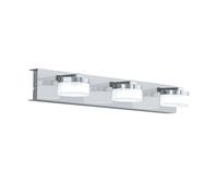 Eglo LED Wall Lamp Romendo 1, 3-Light Wall Sconce Bathroom Dimmable, Bathroom Lamp Made of Metal in Chrome and Satinised Plastic, LED Moisture-Resistant Light Warm White, IP44