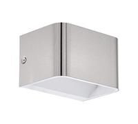 Eglo LED Wall lamp Sania 4, Minimalist Wall Light Fixture, Spotlight Made of Aluminium in Nickel mat, Hallway Lighting, White, L 13 cm
