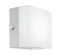 Eglo LED Wall Light Lamp Alea 2 Chrome/White Square 3.7W 320lm Warm White 3000K