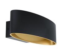 Eglo LED Wall Light Maccacari, Single-Flame Wall Lamp, Minimalist Design, Indoor Wall Spotlight Made of Aluminium, Steel and Plastic, Living Room Lamp, Hallway Light in Black, Gold, Transparent