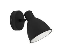 Eglo LED Wall Light San Peri 1, Indoor lamp with Adjustable spot, Living Room and Hallway Lighting Fixture Made of Black and White Metal, GU10 Light Bulb, Warm White