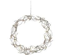 Eglo LED wreath light, Christmas window light made of wire and plastic in silver, illuminated Christmas wreath, warm white, Ø 30 cm, cable length 3 m