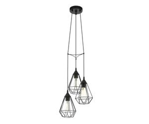 Eglo Lighting Eglo Tarbes 3 Light Ceiling Pendant in Black Steel Finish