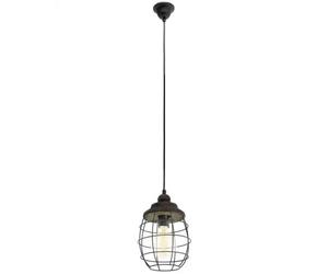 Eglo Lighting Eglo Vintage Single Light Ceiling Lantern Pendant In Patina Brown Finish