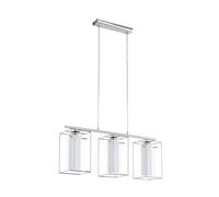 Eglo Loncino Chrome Glass And Metal 3 Light Ceiling Fitting In White White