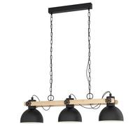 Eglo Lubenham 3-Flame Vintage Pendant Lamp, Industrial Design Hanging Light
