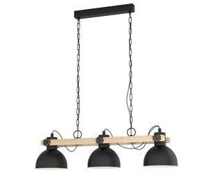 Eglo Lubenham 3-Flame Vintage Pendant Lamp, Industrial Design Hanging Light