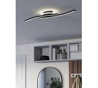 Eglo LED Ceiling Light Fitting Lungolago, Office and Kitchen Lighting, Kitchen lamp Made of Metal and Plastic in Black White, Neutral White, 74 cm