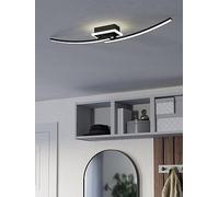 Eglo LED Ceiling Light Fitting Lungolago, Office and Kitchen Lighting, Kitchen lamp Made of Metal and Plastic in Black and White, Neutral White, 74 cm