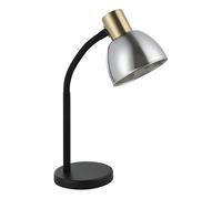 Eglo Macere Table lamp, Table Light for Office and Bedroom, Desk lamp Made of Metal in Black and Gold, Smoked Glass, Bedside lamp with E14 Socket