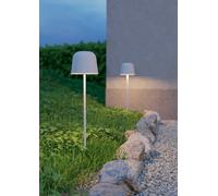 Eglo Cordless LED Table lamp Mannera-S, Wireless Battery Light with Ground Spike, Touch dimmable, Rechargable Indoor Outdoor Lighting, Aluminium, Steel in Grey, IP54