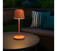 Eglo Cordless LED Table lamp Mannera-S, Wireless Battery Light with Ground Spike, Touch dimmable, Rechargable Indoor Outdoor Lighting, Aluminium, Steel in red, IP54