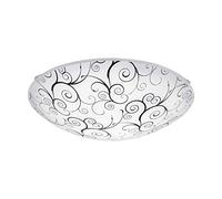 EGLO Margitta 1 LED Ceiling Light, 1 Bulb, Classic Living Room Lamp, Metal in White and Glass in Clear, Black, Bedroom Lamp, LED Hallway Lamp, Warm White, Diameter 31.5 cm