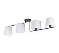 EGLO Marojales 98518 Ceiling Light 1 4 Bulbs Modern Elegant Living Room Lamp Made of Steel and Textile Kitchen Lamp in Black White Hallway Lamp Ceiling with E27 Socket