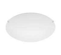 Eglo Mars 1-Flame Steel Ceiling Light, White Colour and White satined Glass Wall lamp, E27 Socket