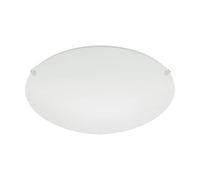 Eglo Mars 1-Flame Steel Ceiling Light, White Colour and White satined Glass Wall lamp, E27 Socket