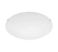 Eglo Mars 1-Flame Steel Ceiling Light, White Colour and White satined Glass Wall lamp, E27 Socket