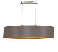 EGLO Maserlo 2-Flame Pendant Lamp, Textile Oval Ceiling Light