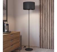 EGLO Maserlo floor lamp, black, height 151 cm, fabric/steel