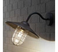 Eglo Melgoa Outdoor Wall Light, Black Galvanized Steel and Clear Glass Lantern, Porch Lamp, E27 Socket, IP44