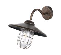 Eglo Melogoa Outdoor Wall Light, Antique Copper External Porch Light, Galvanized Steel and Glass Lantern, E27 Socket, IP44