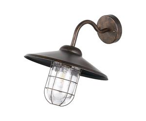 Eglo Melogoa Outdoor wall Light, Antique Copper External Porch Light | Galvanized Steel and Glass Lantern, E27 socket, IP44