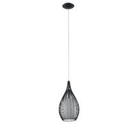 Eglo Metal And Glass 1 Light Ceiling Fitting In Black Black One Size