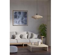 Eglo Pendant Lamp Midsumer, Dining Table Light Fixture, Japanese Style Room Lamp, Black Metal and Cream Textile, E27 Socket, Ø 38 cm