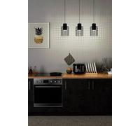 Eglo Milligan IP20 Black Steel Industrial 3 Light Pendant - Black