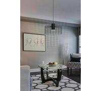 Eglo Milligan IP20 Industrial Black Steel Caged Pendant Light - Black