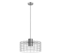 EGLO Pendant lighting Milligan, industrial ceiling light fitting made of galvanised and white metal, hanging lamp for dining and living room, E27 socket, Ø 43 inches