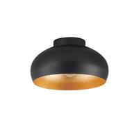 Eglo Mogano 2, Domed Gold Semi-Flush Ceiling Light In Metallic Gold Metallic Gold