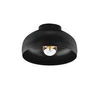 Eglo Mogano 2 Domed Semi-Flush Ceiling Light In Black Black