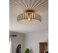 Eglo Ceiling Lamp Mogano 3, Flush Mount Light Fixture for Living Room, Bedroom Lighting, Metal Beige, E27 Socket, Ø 28 cm