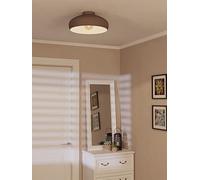 Eglo Ceiling Light Fitting Mogano, Round Flush Mount Ceiling lamp Made of Steel in Mocha Colour, Living Room, Kitchen, Hallway Lighting in Vintage and Scandinavian Design, E27 Socket