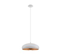 Eglo Pendant Light Mogano-1, Metal, 60 W, White/Copper (94606)