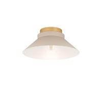 Eglo Moharras Sandy Funnel Steel And Wood Ceiling Light In Stone Stone One Size