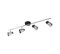 EGLO Moncalvio Spotlight Steel Ceiling Light 4-Bulb 5 W Black Chrome