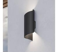 Eglo LED Wall Light Outdoor Montarello, Mounted Exterior Lamp with Dip Switch, Black Metal, Warm White, Neutral Cool IP44