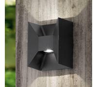 EGLO Morino LED outdoor wall lamp, black, height 18 cm, metal