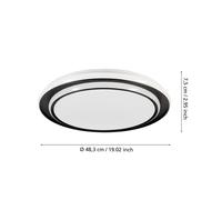 EGLO MOSCHETTA LED ceiling light, black, Ø 49 cm, CCT