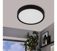 EGLO Musurita LED Ceiling Light, 1-Bulb Ceiling Light, Living Room Lamp, Kitchen Lamp Made of Steel and Plastic, Hallway Lamp Ceiling in Black, White, Diameter 34 cm